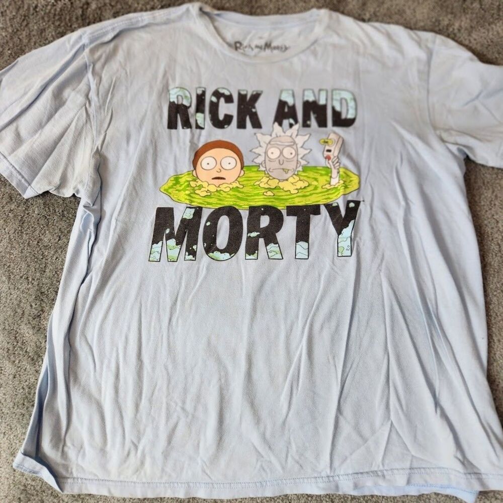 Adult Swim Rick and Morty T Shirt XL Ripple Junction Gray Short Sleeve Cotton